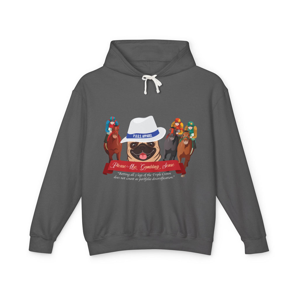 Funny horse racing graphic hoodie by P.U.G.s. Apparel