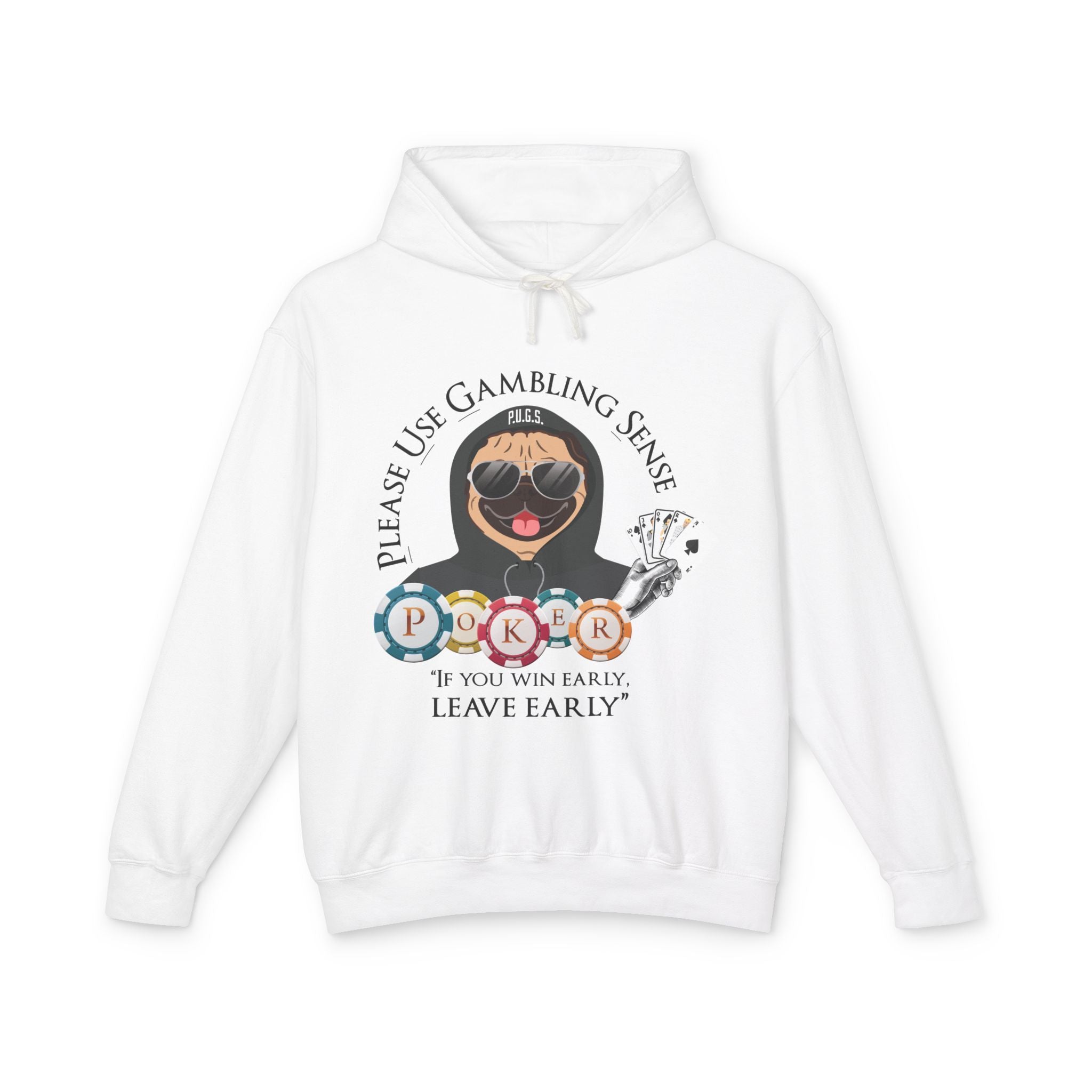 Funny poker graphic hoodie by P.U.G.S. apparel