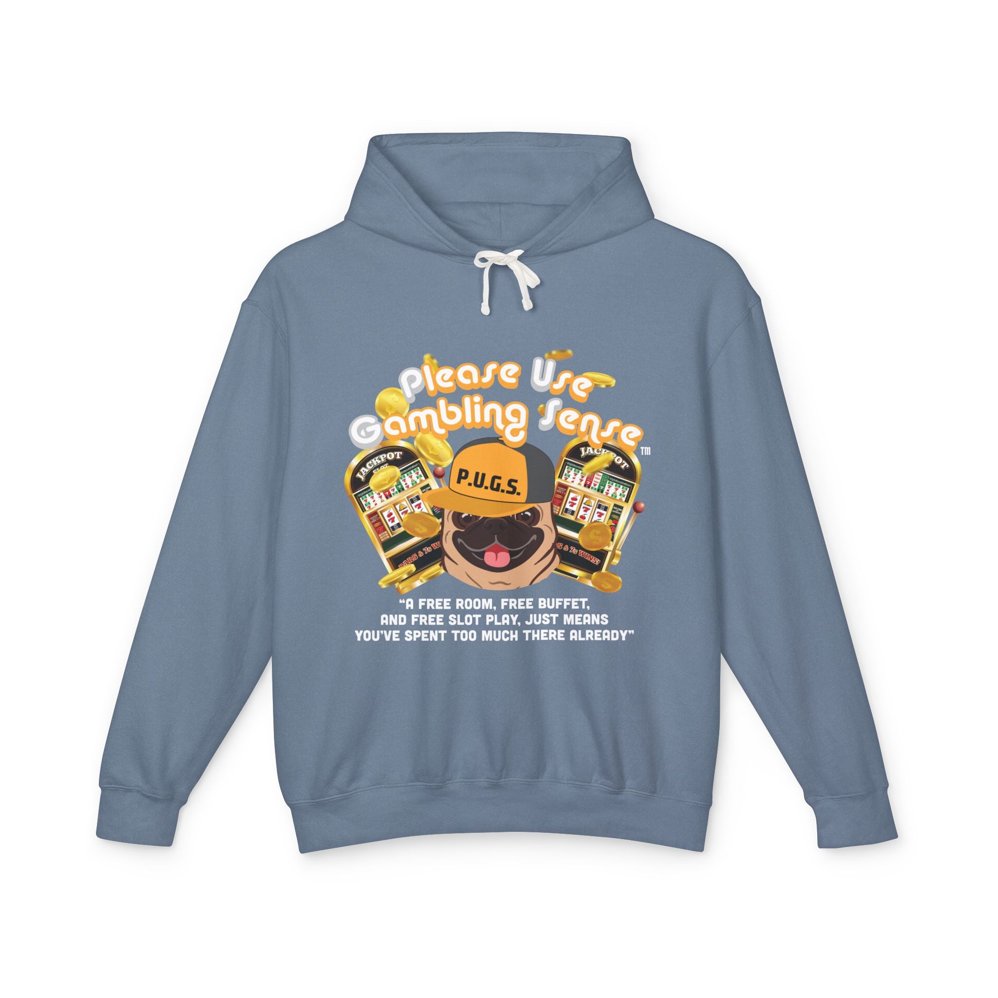Funny slot machine graphic hoodie by P.U.G.S. Apparel