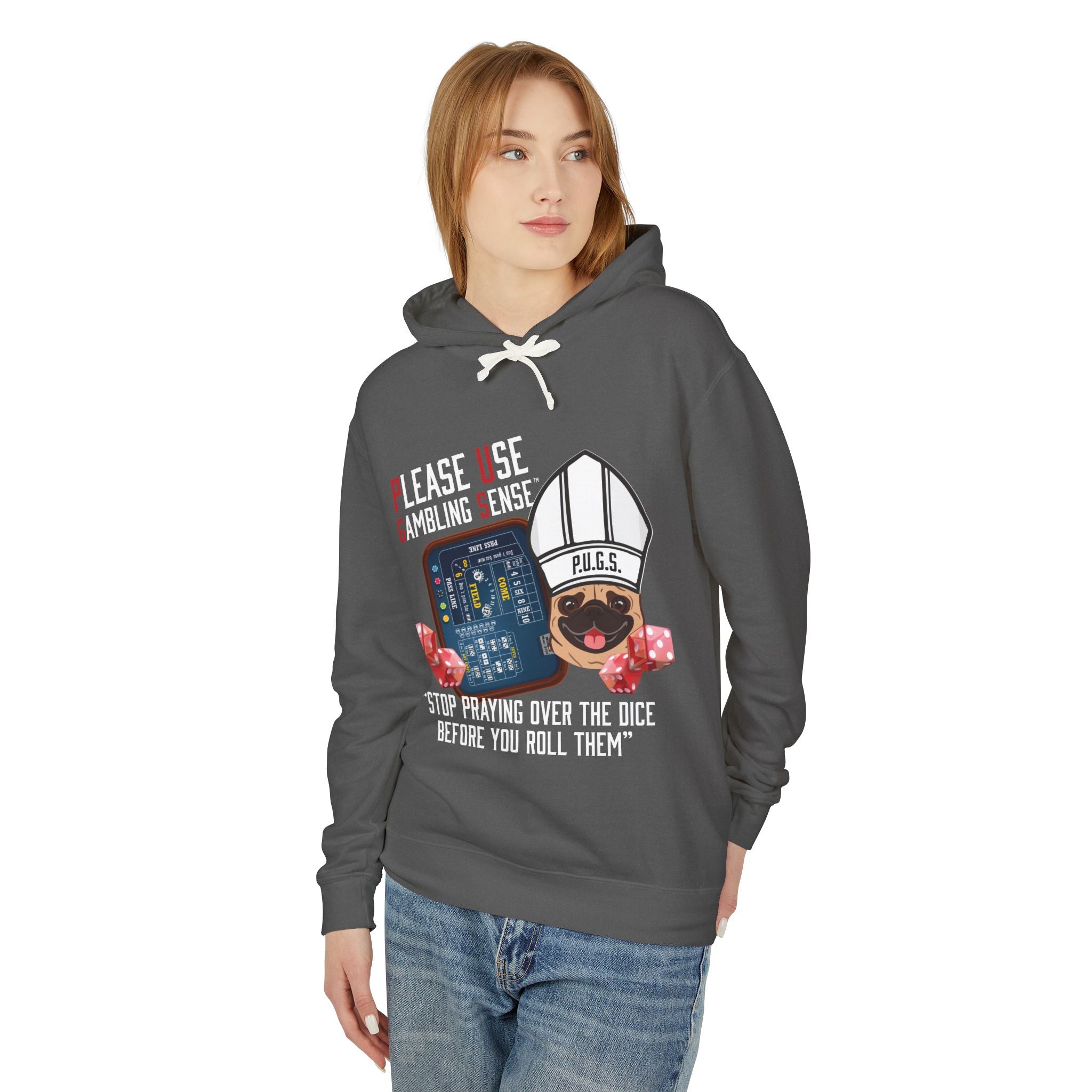 Funny craps gambling hoodie by P.U.G.S. Apparel