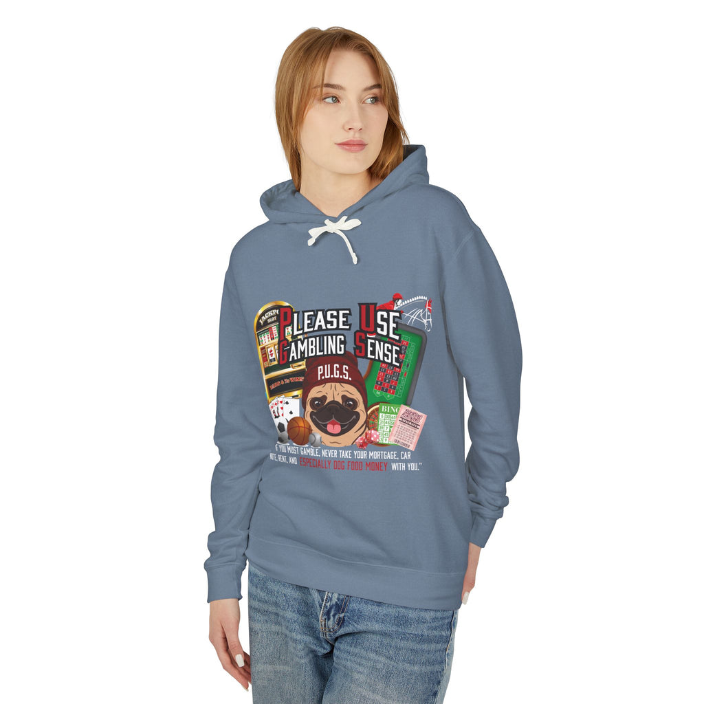 All Gambling Pug Hoodie by P.U.G.S. Apparel: Dark colors
