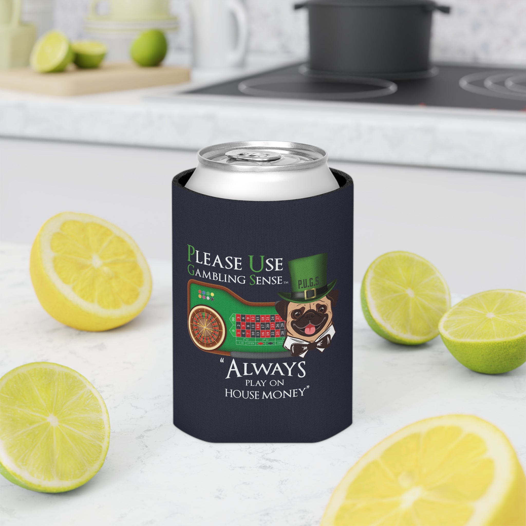 Roulette "House Money" Can Cooler by P.U.G.S. Apparel