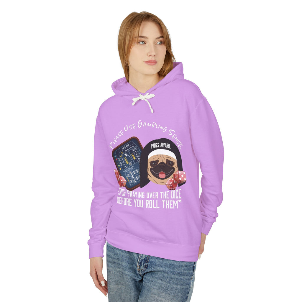 Craps Dice Pug Hoodie by P.U.G.S. Apparel: Dark colors