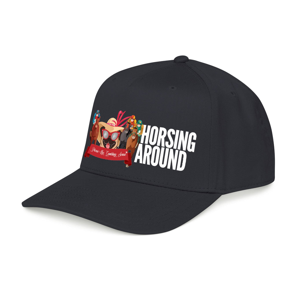 Horse Racing "Horsing Around" Mid Profile Baseball Cap by P.U.G.S. Apparel