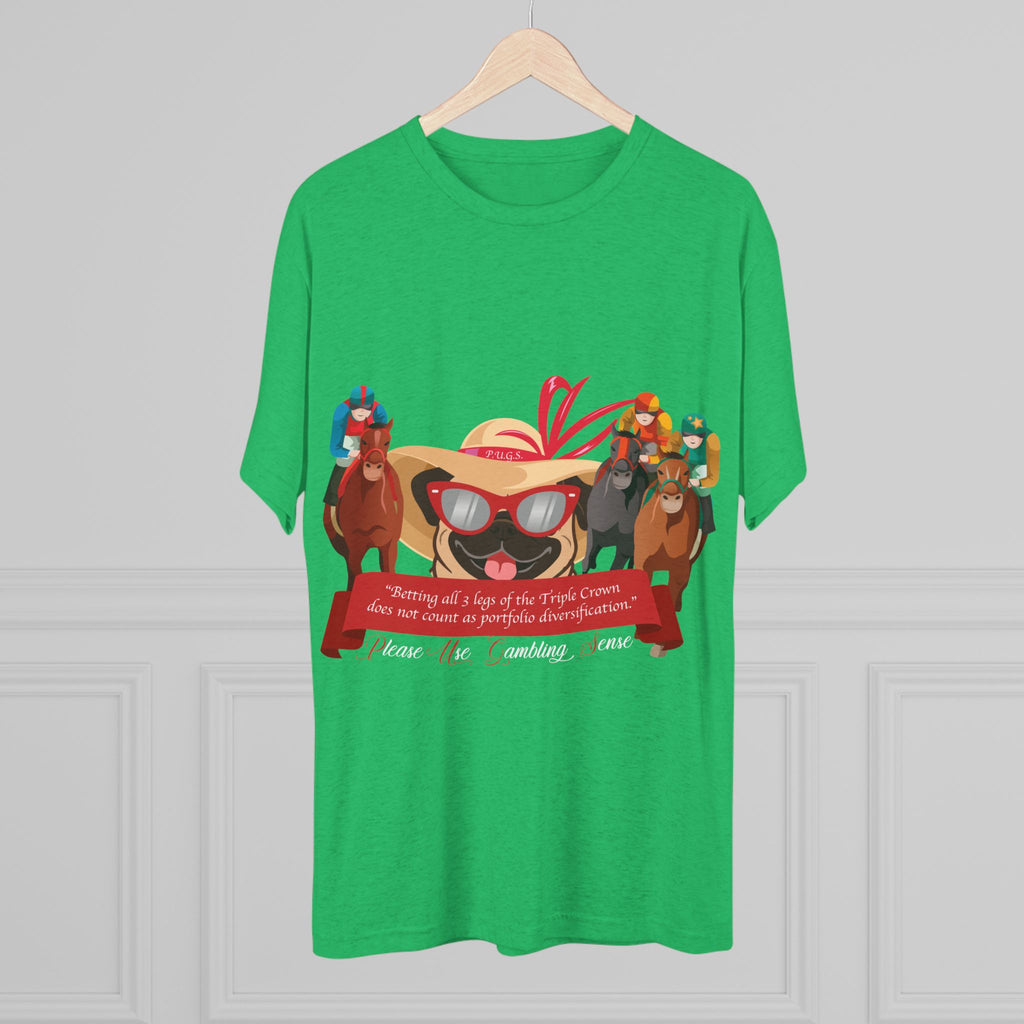 Horse Racing “Betting” Unisex Graphic Tee by P.U.G.S. Apparel, Dark Colors