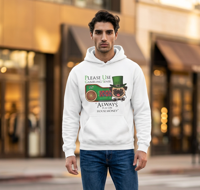 Funny roulette graphic hoodie by P.U.G.S. Apparel