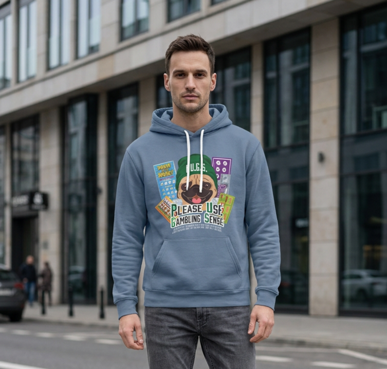 Funny scratch off lottery graphic hoodie by P.U.G.S. Apparel