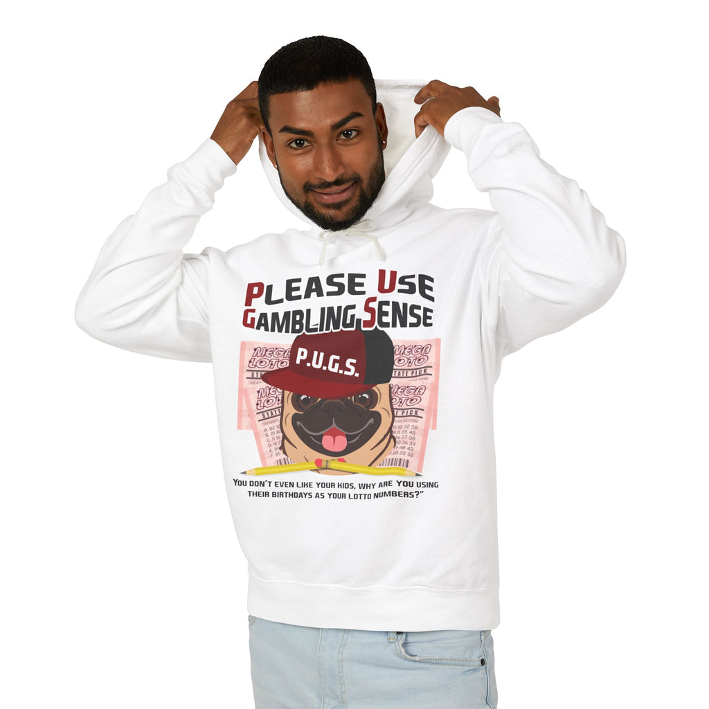 Funny lottery graphic hoodie by P.U.G.S. Apparel