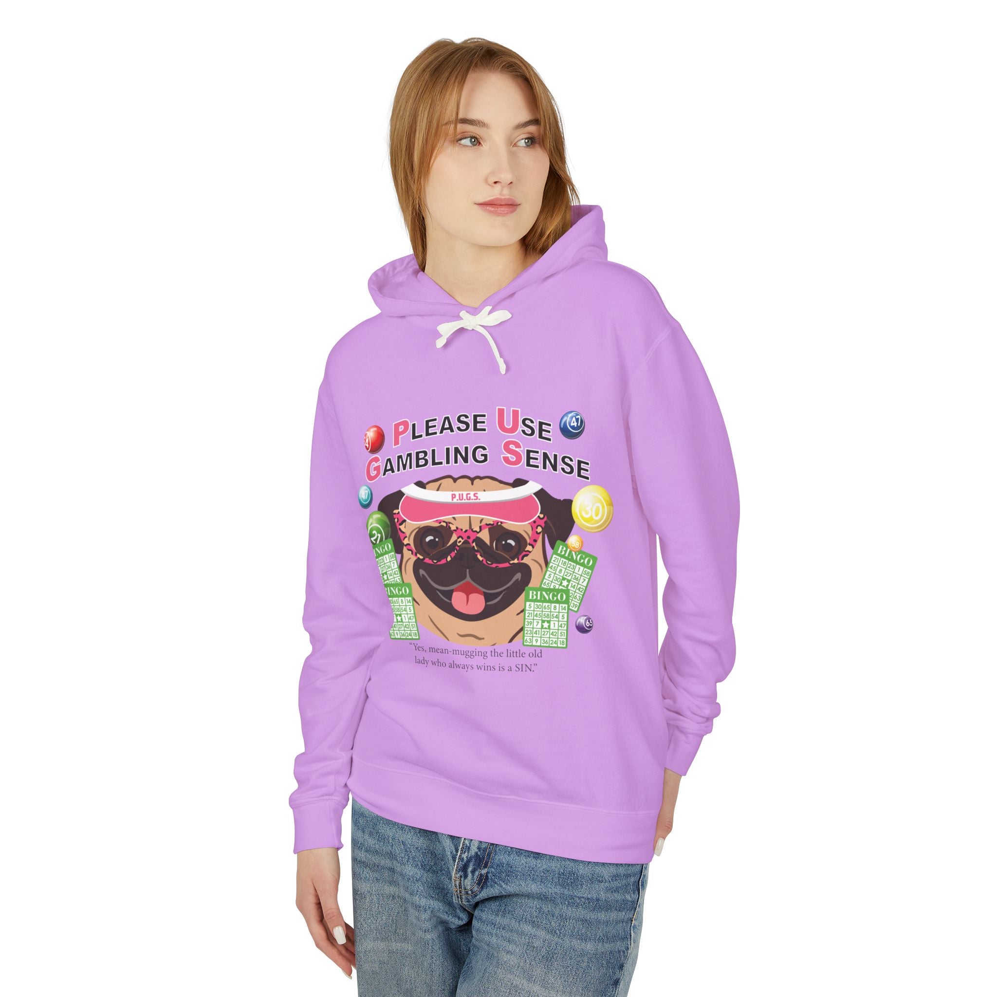 Funny bingo gambling graphic hoodie by P.U.G.S. Apparel