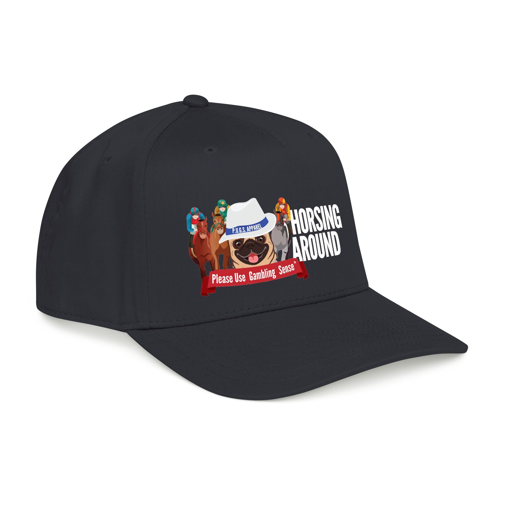Horse Racing "Fedora" Mid Profile Baseball Cap by P.U.G.S. Apparel