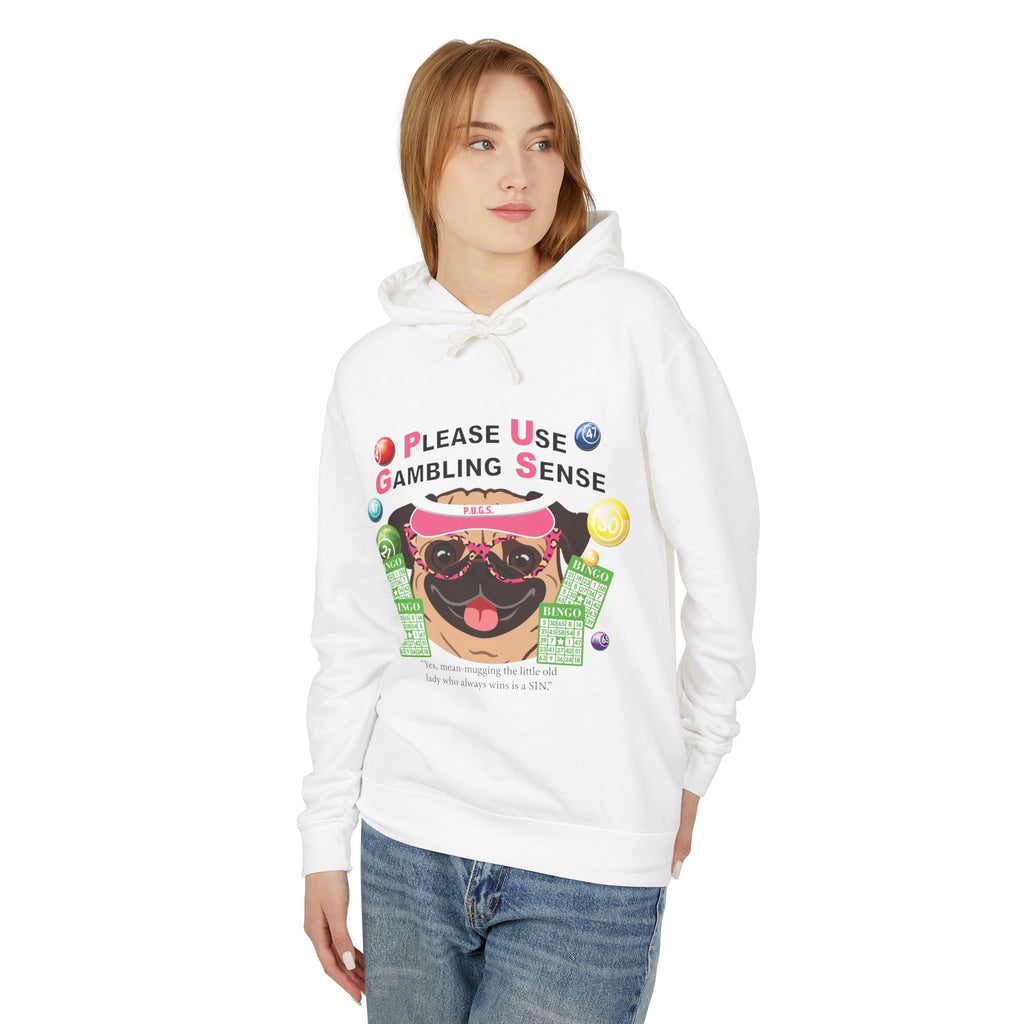 Funny bingo gambling graphic hoodie by P.U.G.S. Apparel