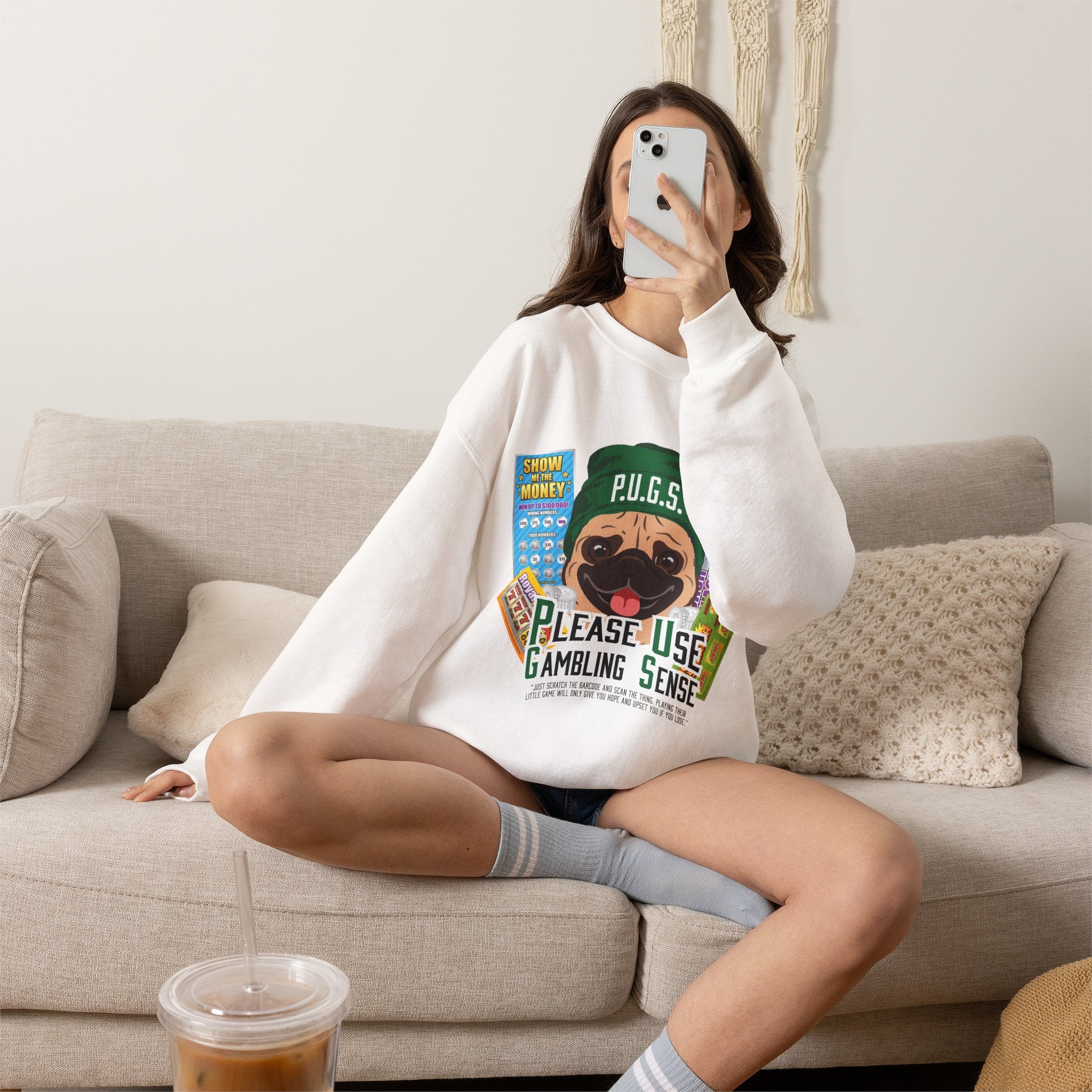 Funny Scratch-off Lottery Sweatshirt by P.U.G.S. Apparel
