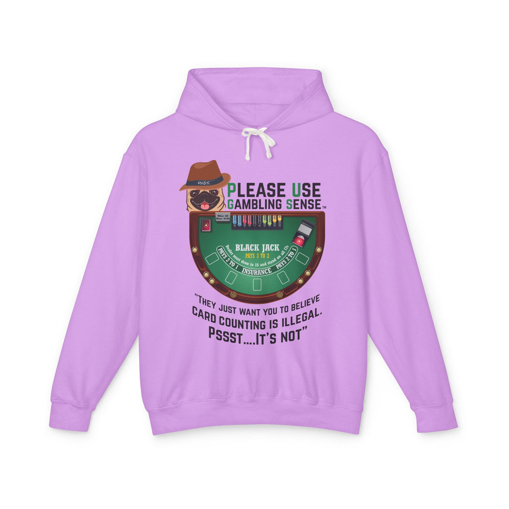 Blackjack Pug Hoodie by P.U.G.S. Apparel: Light  colors