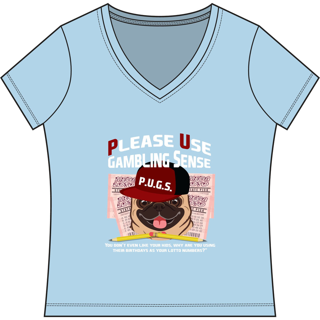 funny lottery graphic tee by P.U.G.S. apparel