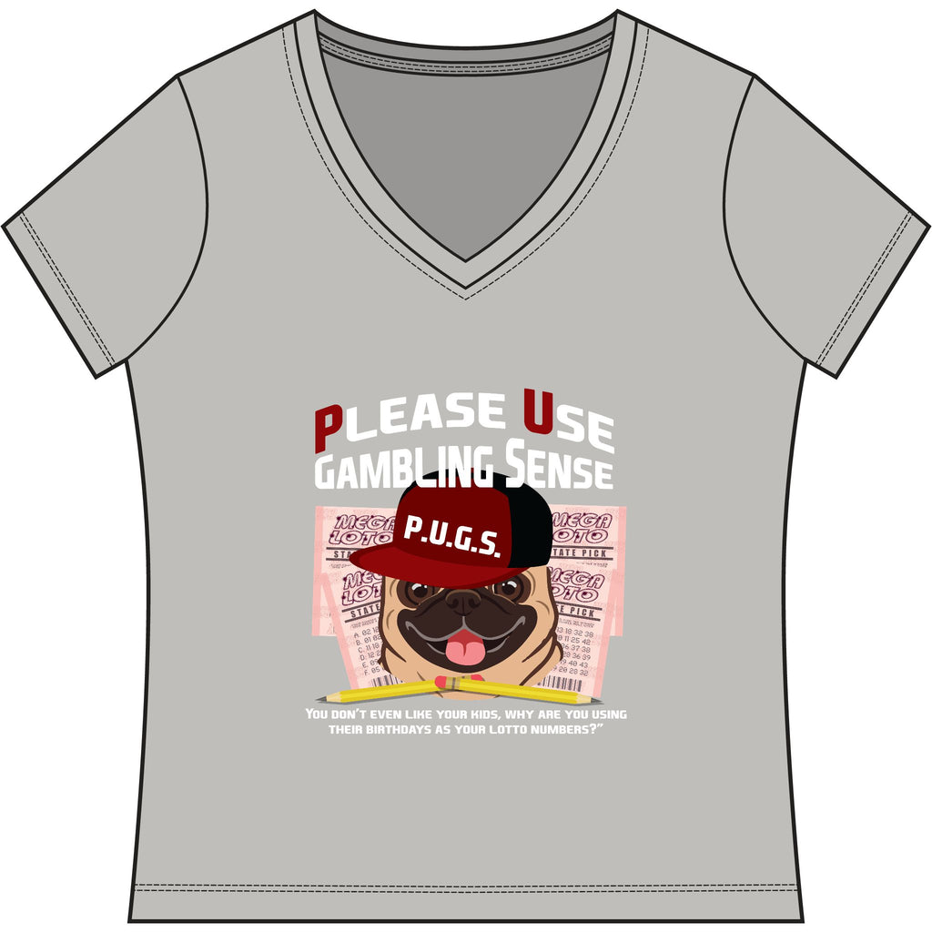funny lottery graphic tee by P.U.G.S. apparel