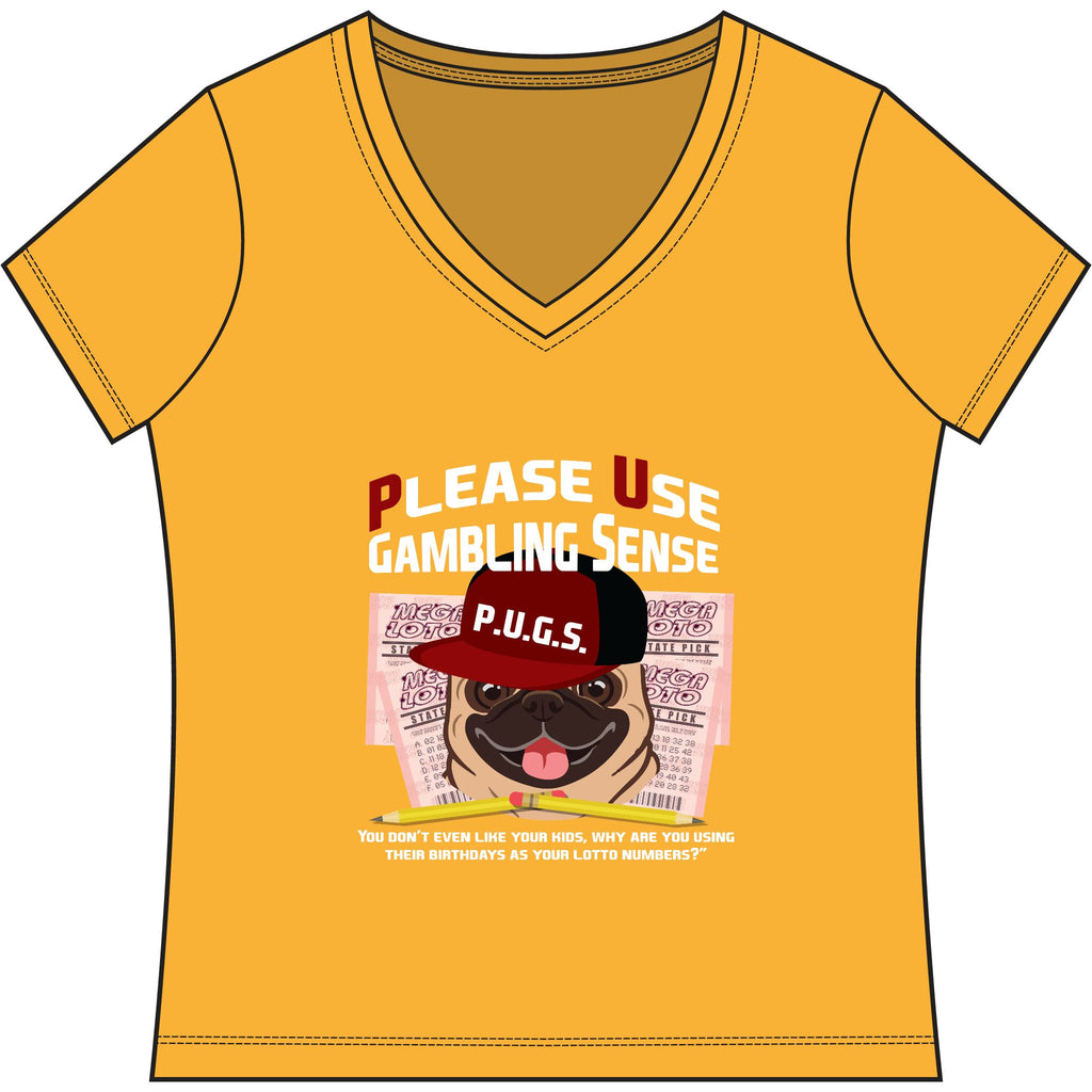funny lottery graphic tee by P.U.G.S. apparel