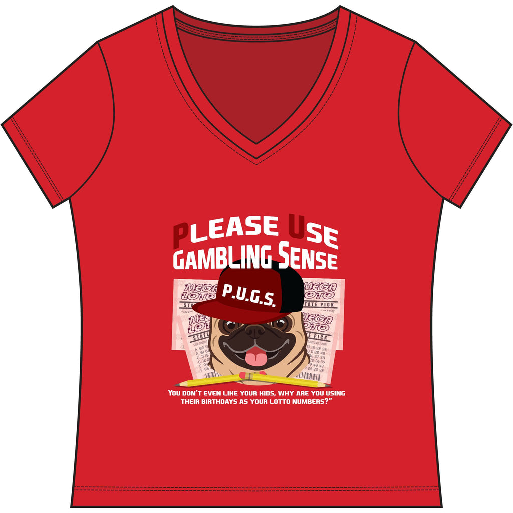 funny lottery graphic tee by P.U.G.S. apparel