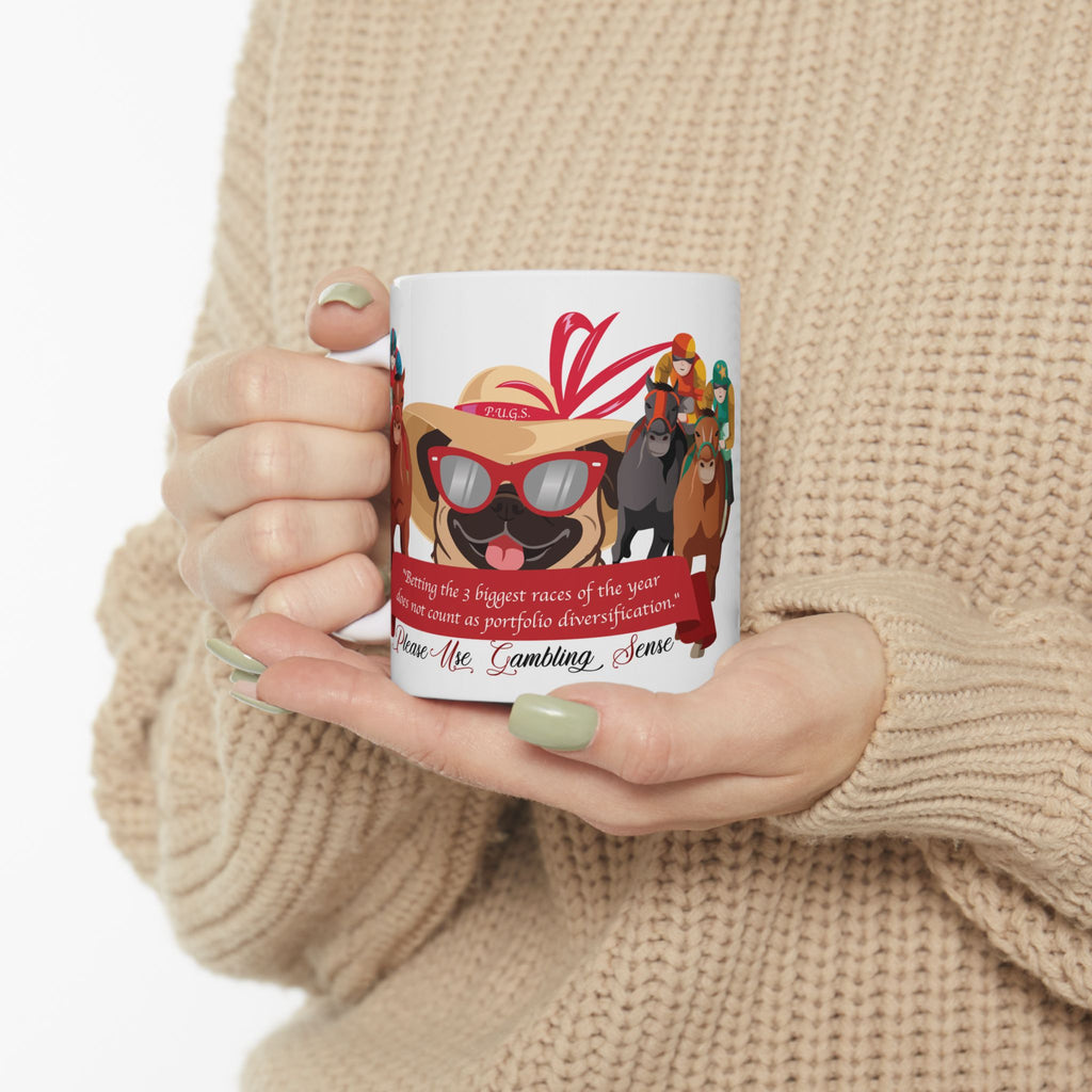 Horse Racing “Betting” White Ceramic Mug Coffee Cup (11oz/15oz)