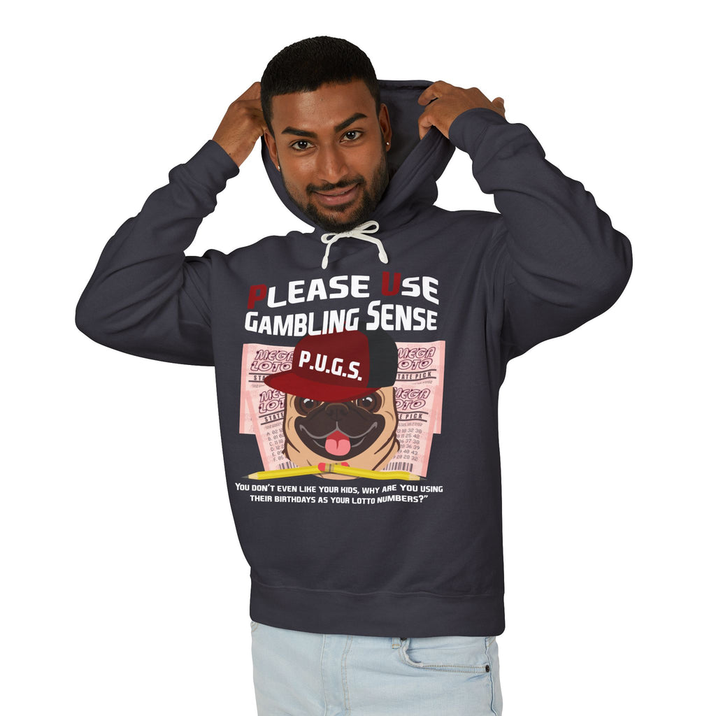 Funny lottery graphic hoodie by P.U.G.S. Apparel