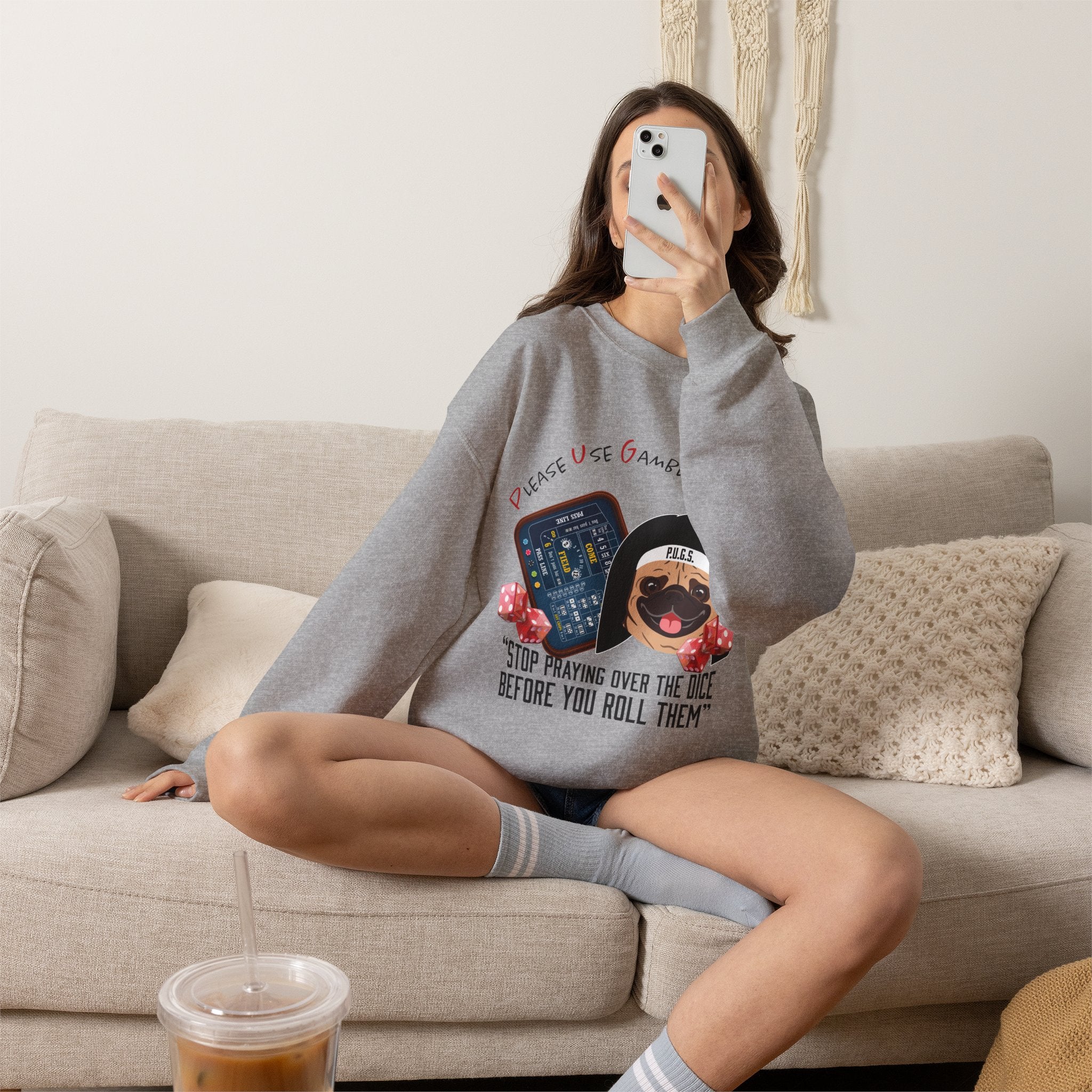 Funny Craps Sweatshirt by P.U.G.S. Apparel