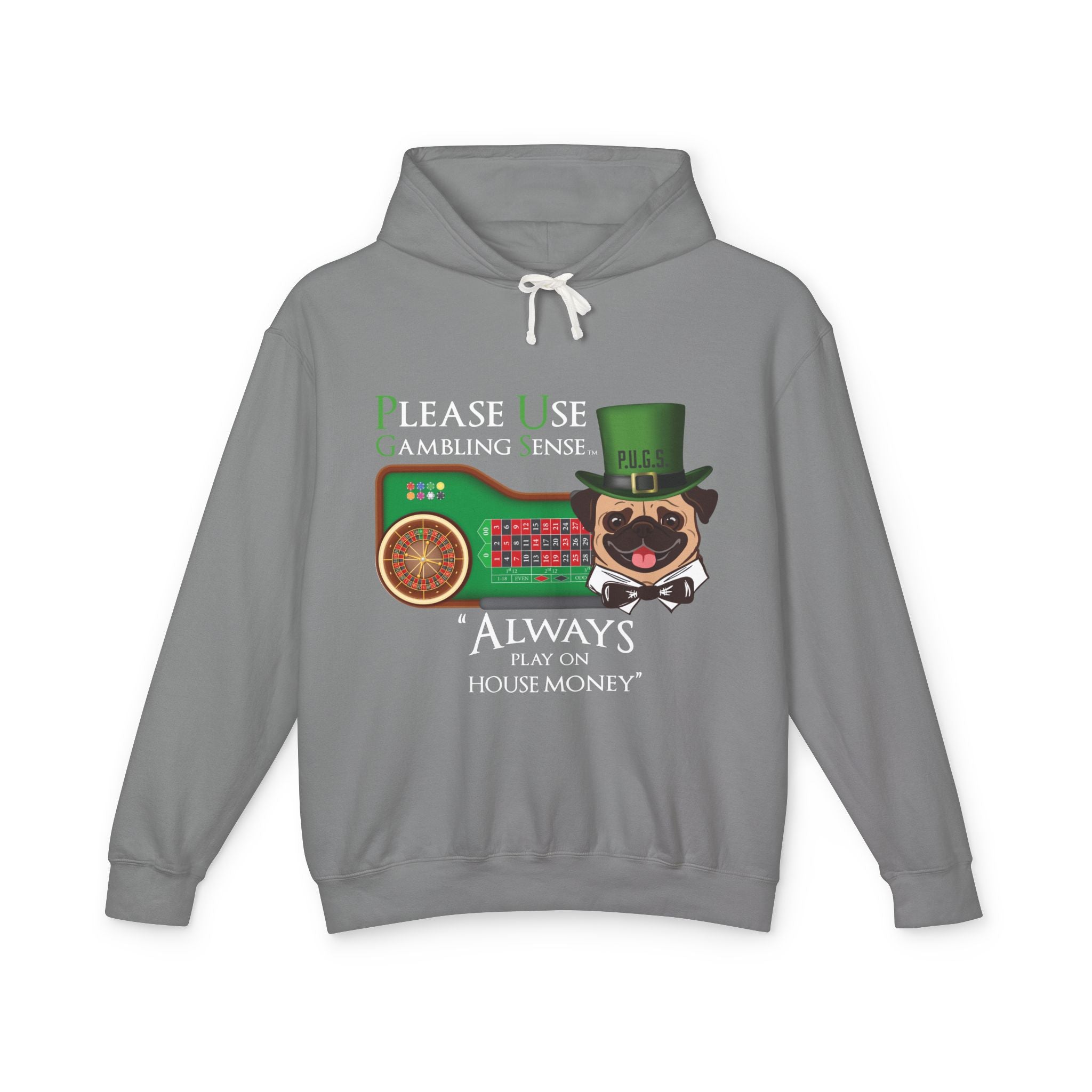 Funny roulette graphic hoodie by P.U.G.S. Apparel