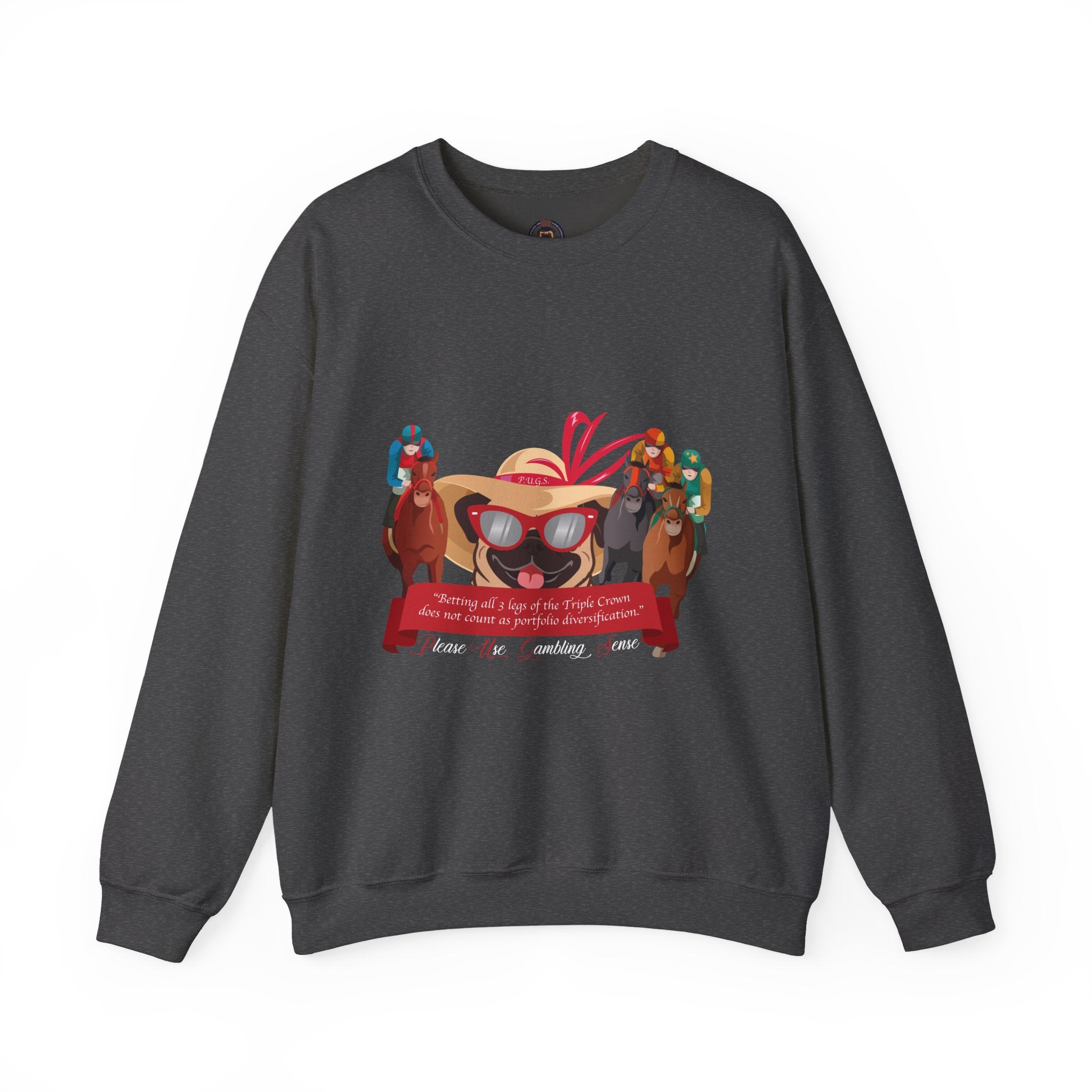 funny horse racing sweatshirt by P.U.G.S. Apparel