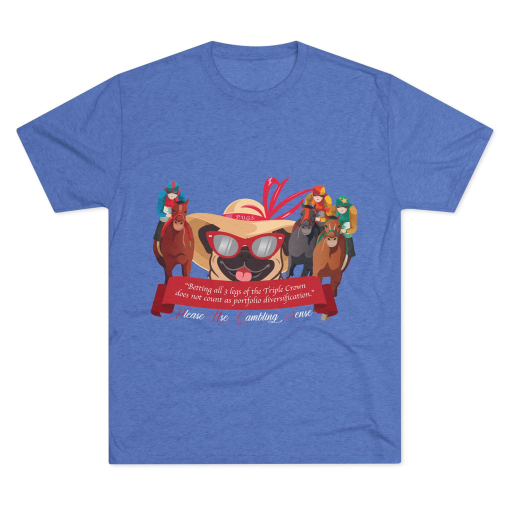 Horse Racing “Betting” Unisex Graphic Tee by P.U.G.S. Apparel, Dark Colors