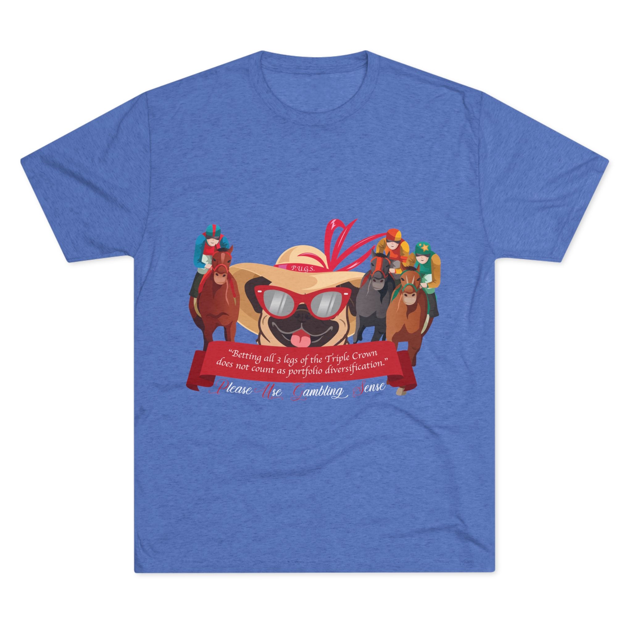 Horse Racing “Betting” Unisex Graphic Tee by P.U.G.S. Apparel, Dark Colors