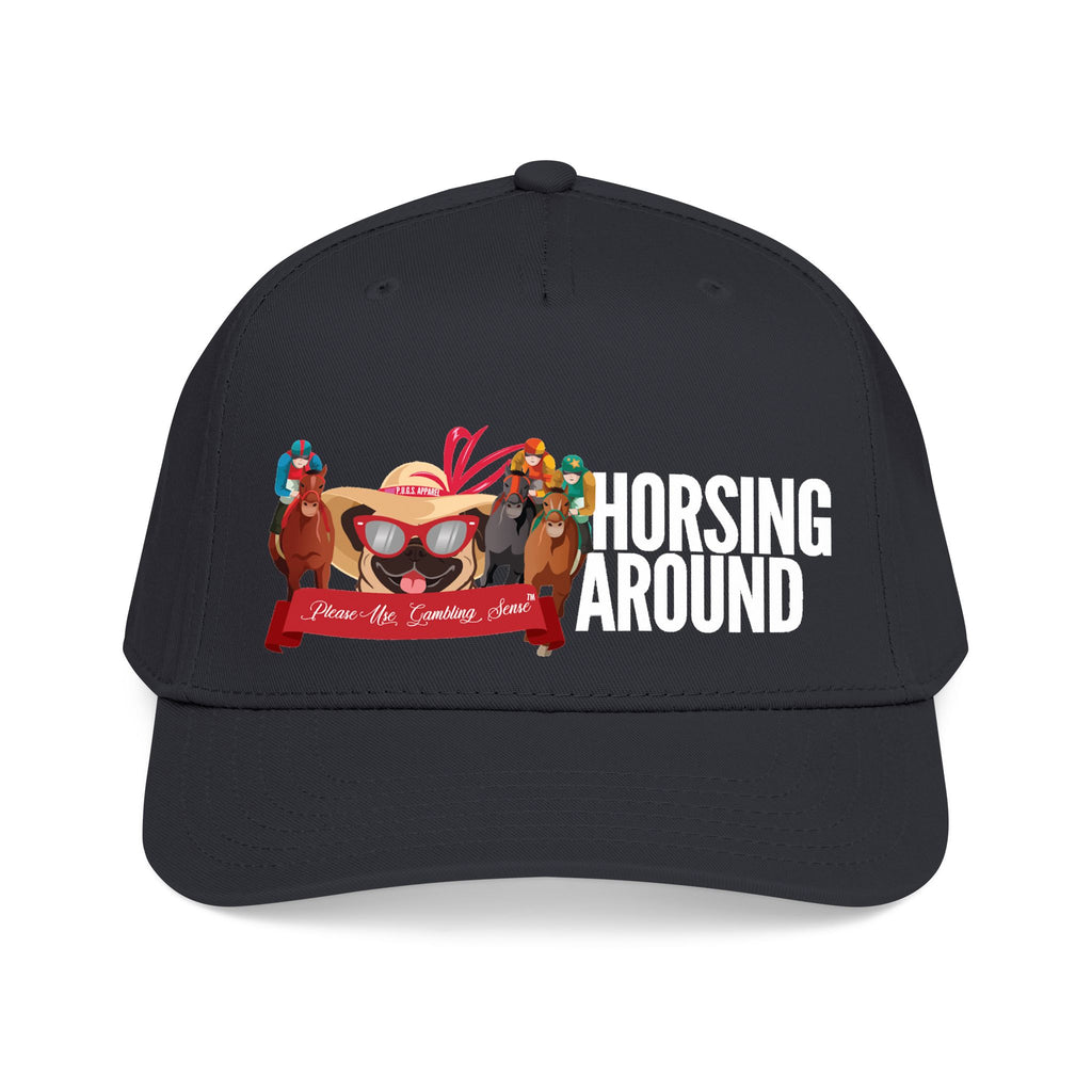 Horse Racing "Horsing Around" Mid Profile Baseball Cap by P.U.G.S. Apparel