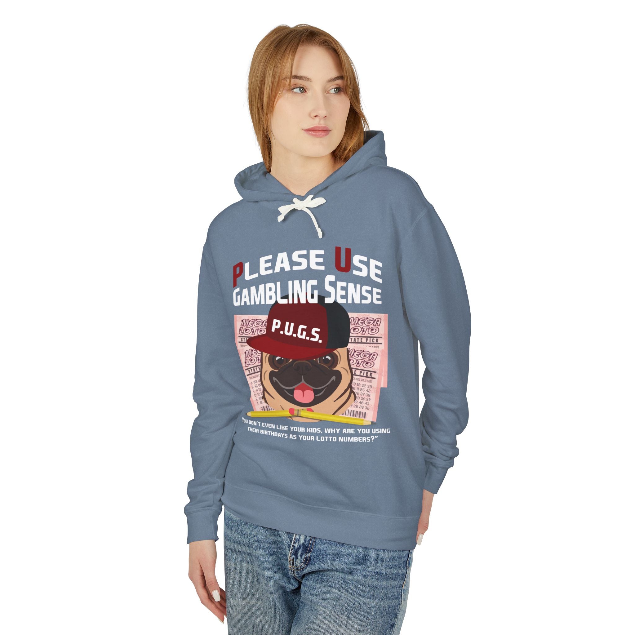 Funny lottery graphic hoodie by P.U.G.S. Apparel