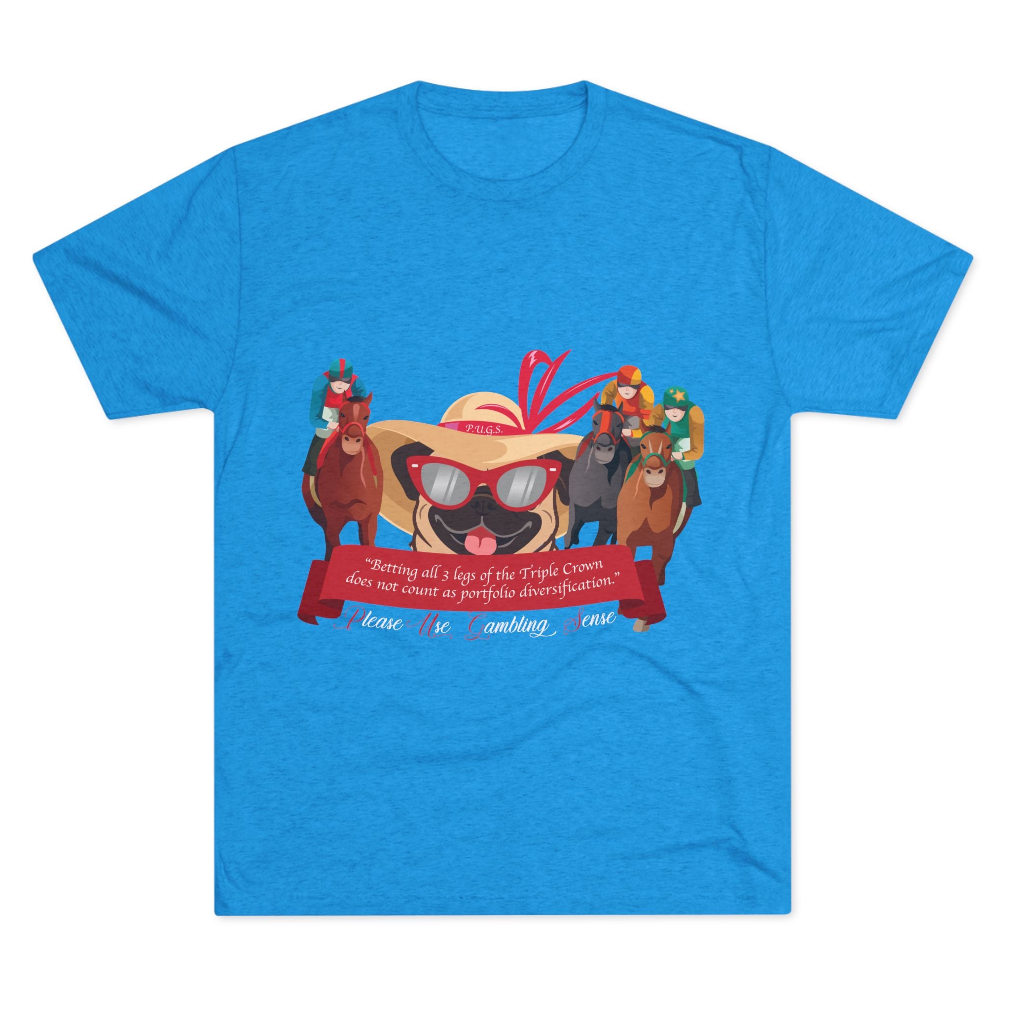 Horse Racing “Betting” Unisex Graphic Tee by P.U.G.S. Apparel, Dark Colors