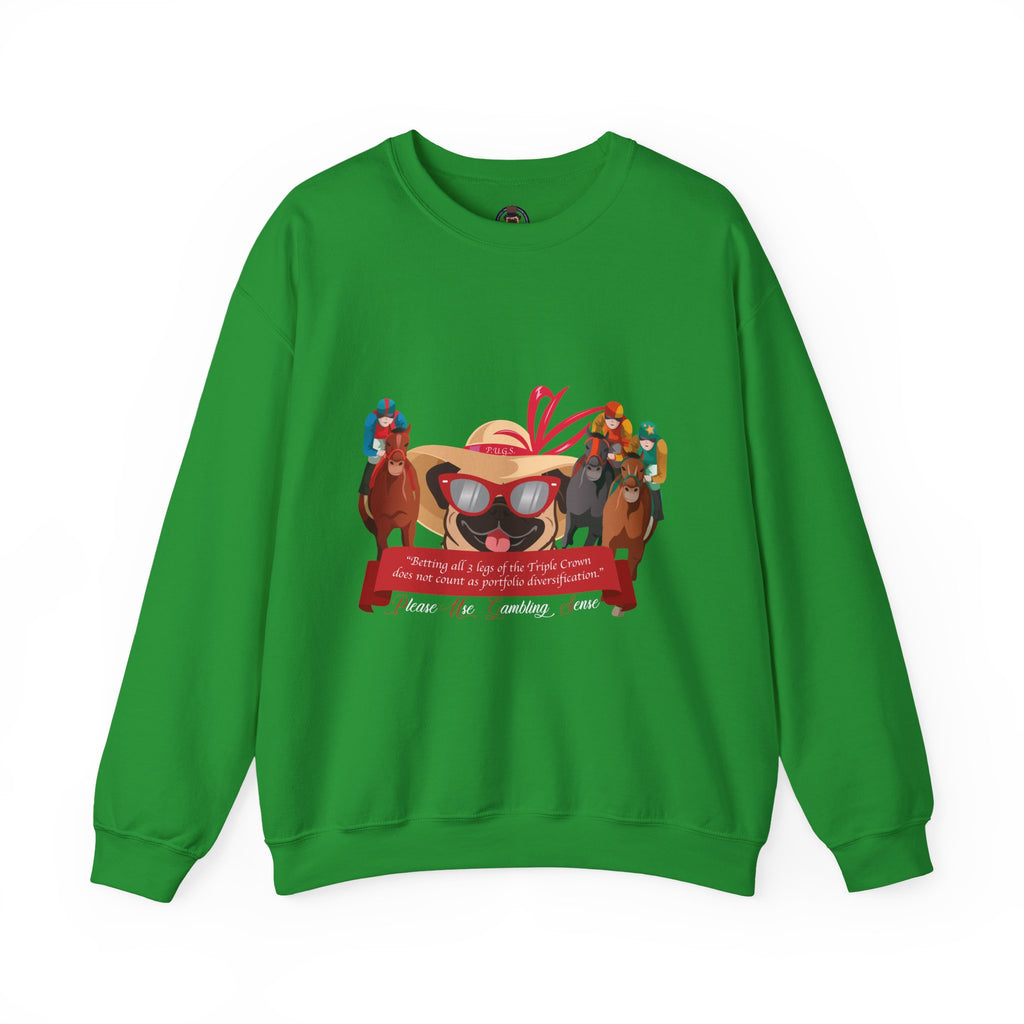 funny horse racing sweatshirt by P.U.G.S. Apparel