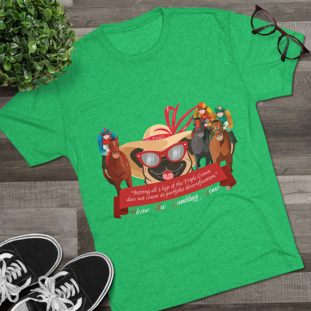 Horse Racing “Betting” Unisex Graphic Tee by P.U.G.S. Apparel, Dark Colors