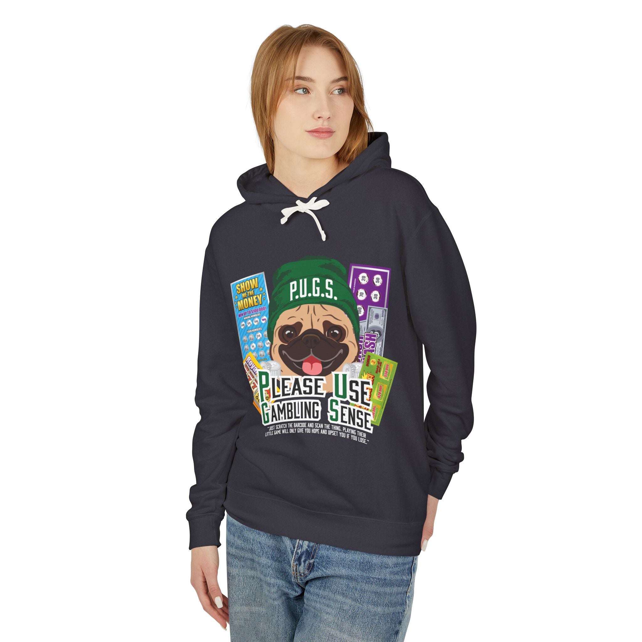 Funny scratch off lottery graphic hoodie by P.U.G.S. Apparel