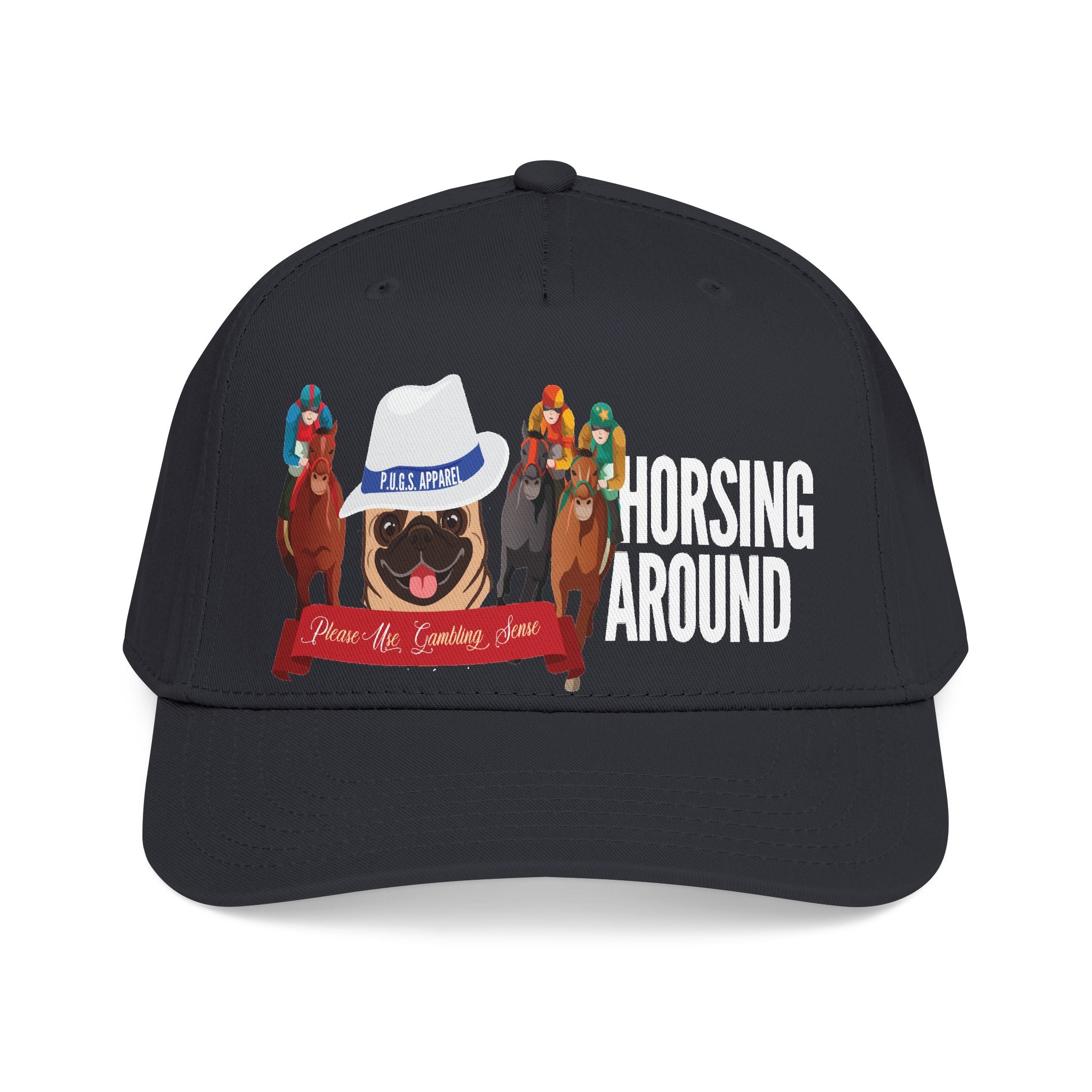 Horse Racing "Fedora" Mid Profile Baseball Cap by P.U.G.S. Apparel
