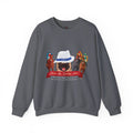 Horse Racing Fedora Unisex Crew Neck Sweatshirt by P.U.G.S.Apparel Dark colors