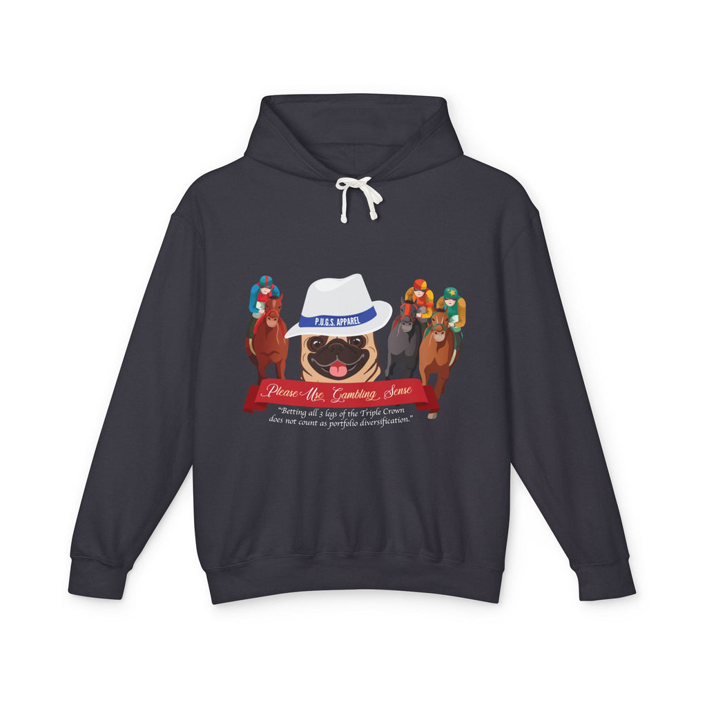 Funny horse racing graphic hoodie by P.U.G.s. Apparel
