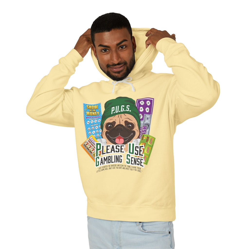 Funny scratch off lottery graphic hoodie by P.U.G.S. Apparel