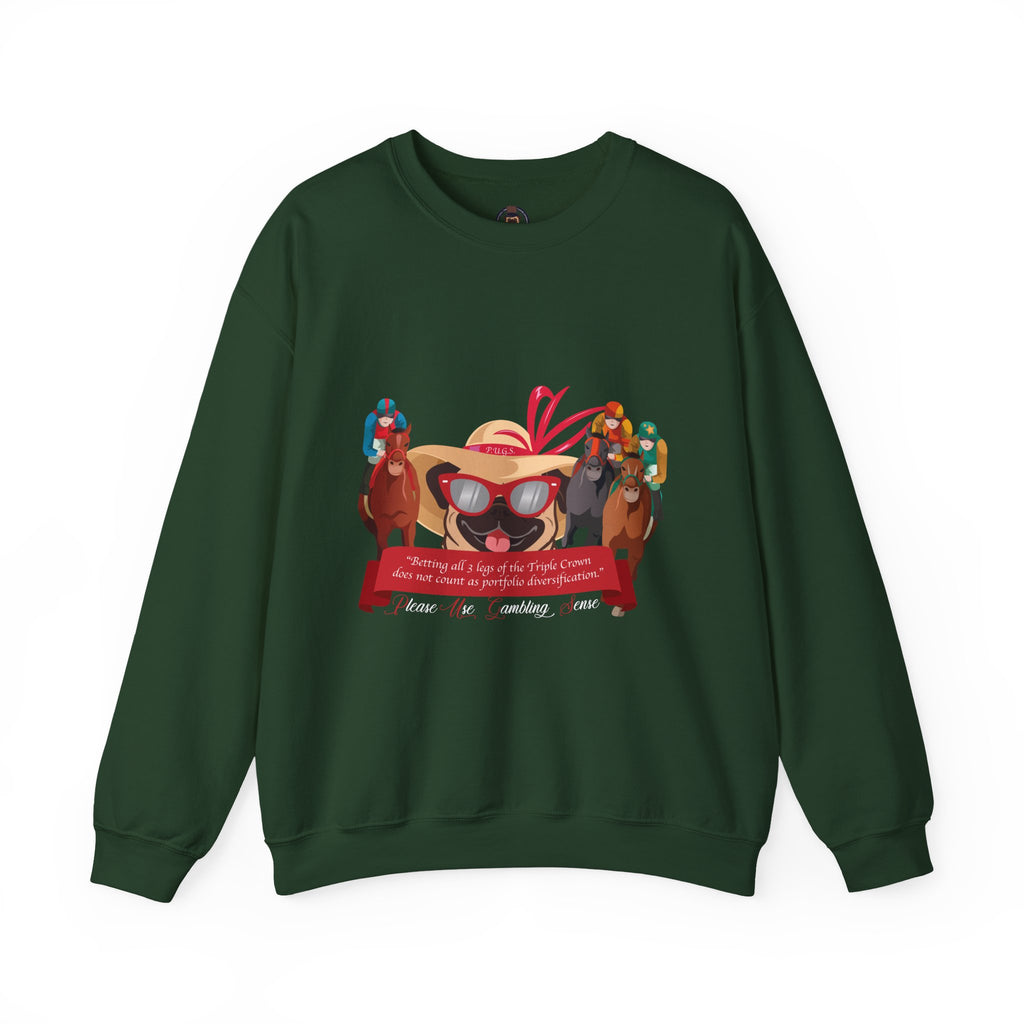 funny horse racing sweatshirt by P.U.G.S. Apparel