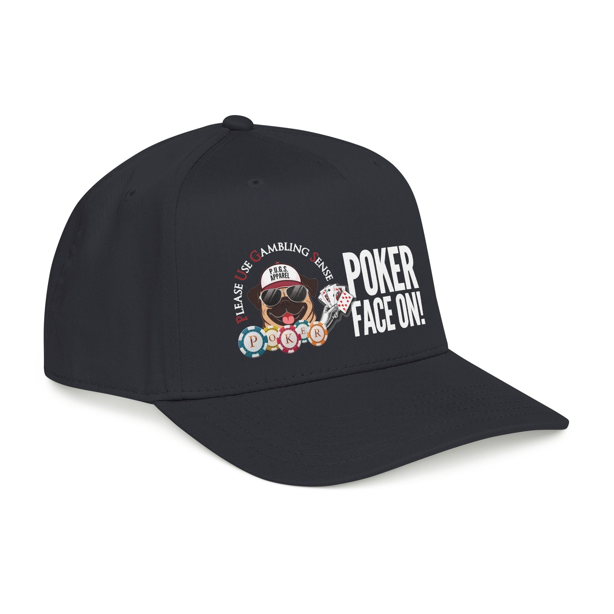 funny poker graphic baseball cap by P.U.G.S. Apparel