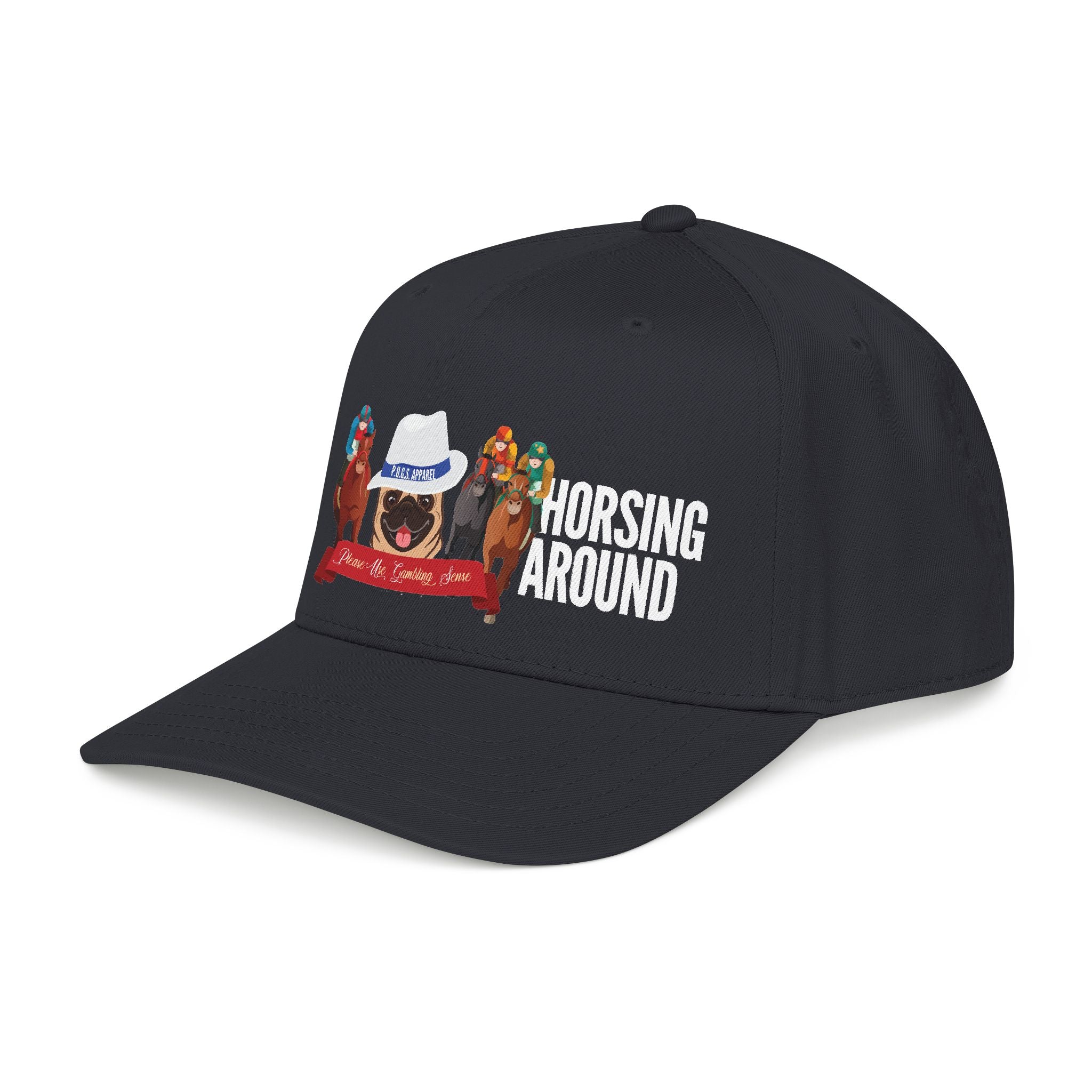 Horse Racing "Fedora" Mid Profile Baseball Cap by P.U.G.S. Apparel