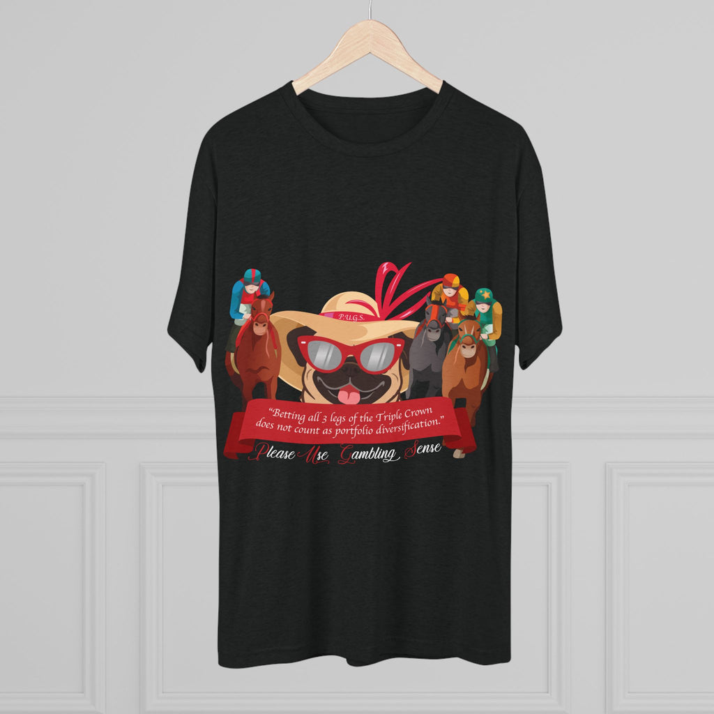 Horse Racing “Betting” Unisex Graphic Tee by P.U.G.S. Apparel, Dark Colors
