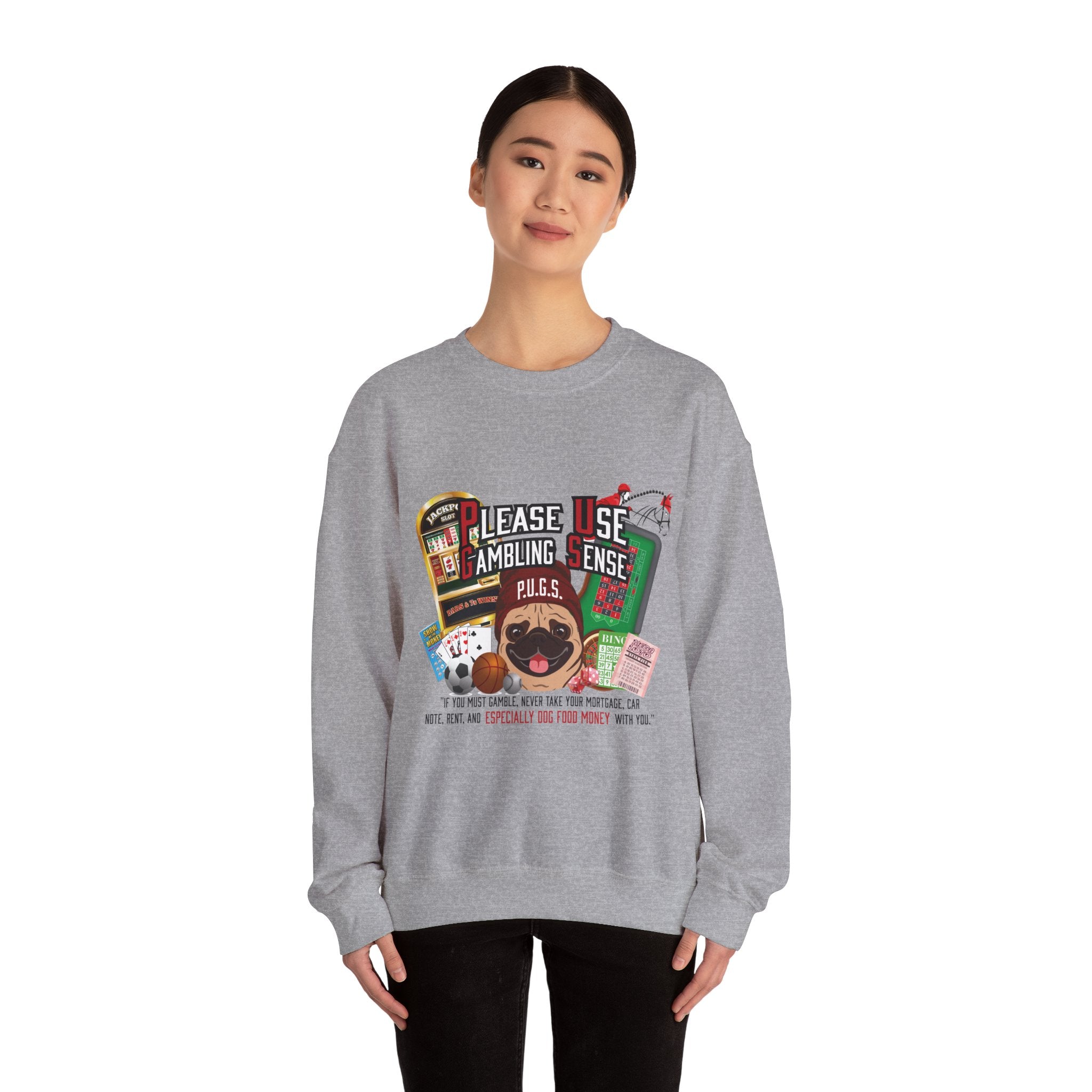 All Gambling "Dog Money" Unisex Crew New Sweatshirt, Light Colors