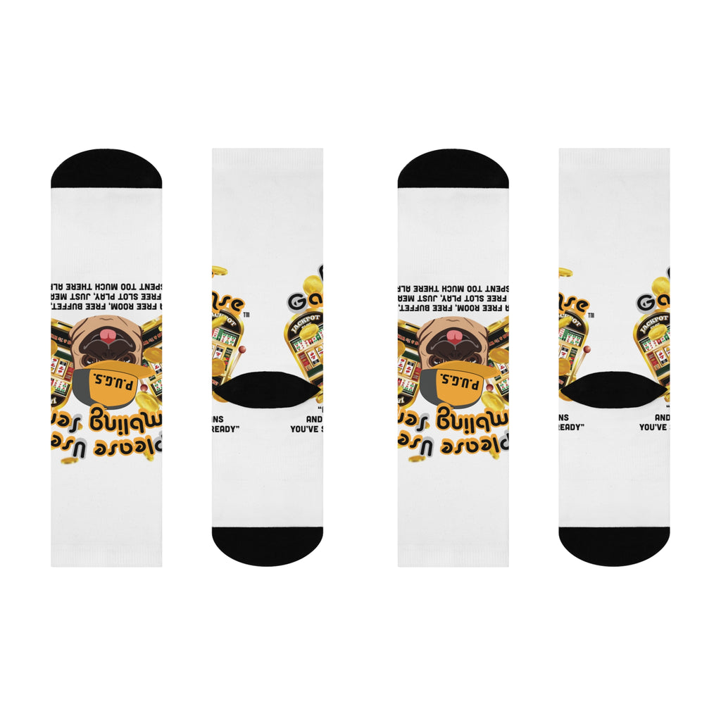 Slot Machine “Free Play” Collection Cushioned Crew Socks by P.U.G.S. Apparel