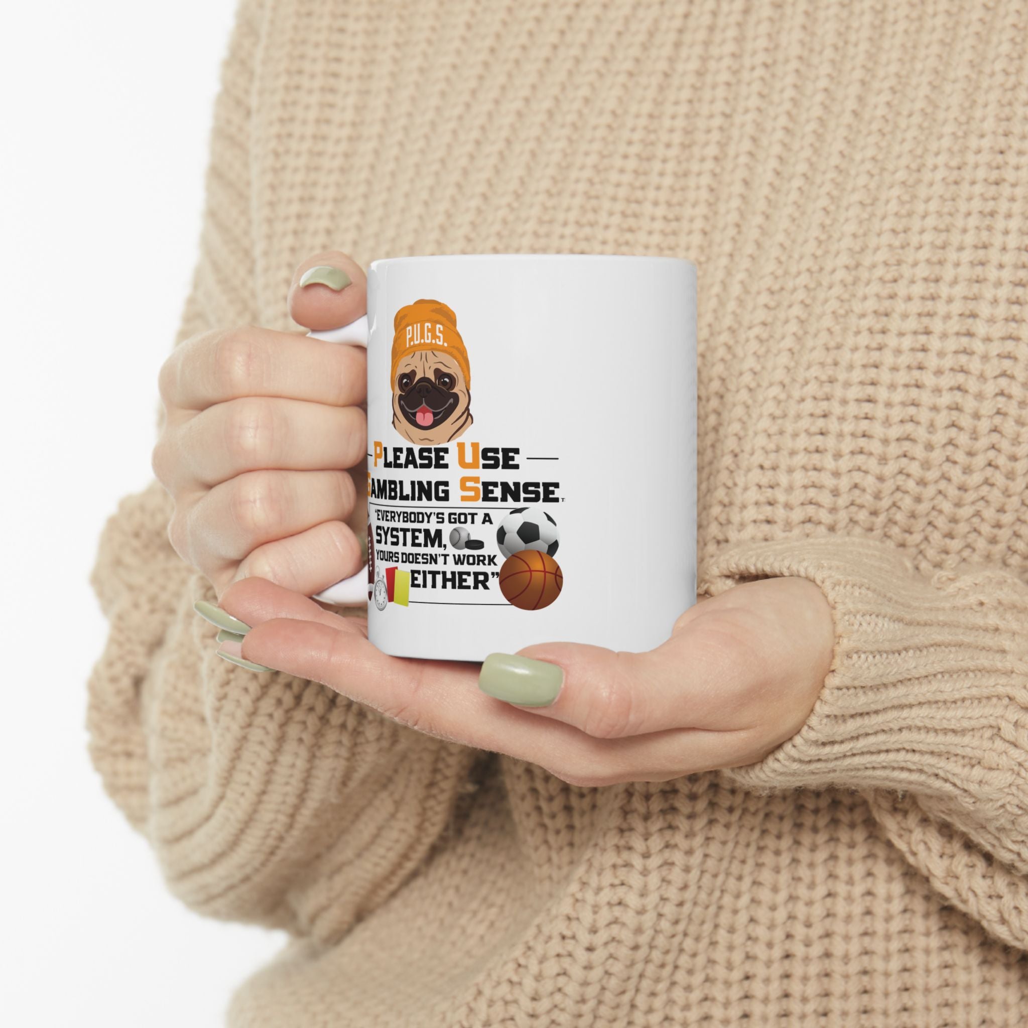 Sports Betting "System" White Ceramic Mug Coffee Cup (11oz/15oz)
