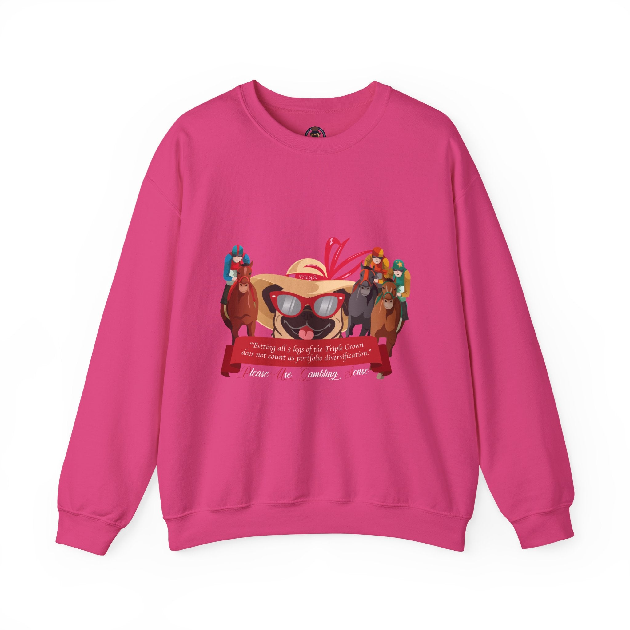 funny horse racing sweatshirt by P.U.G.S. Apparel
