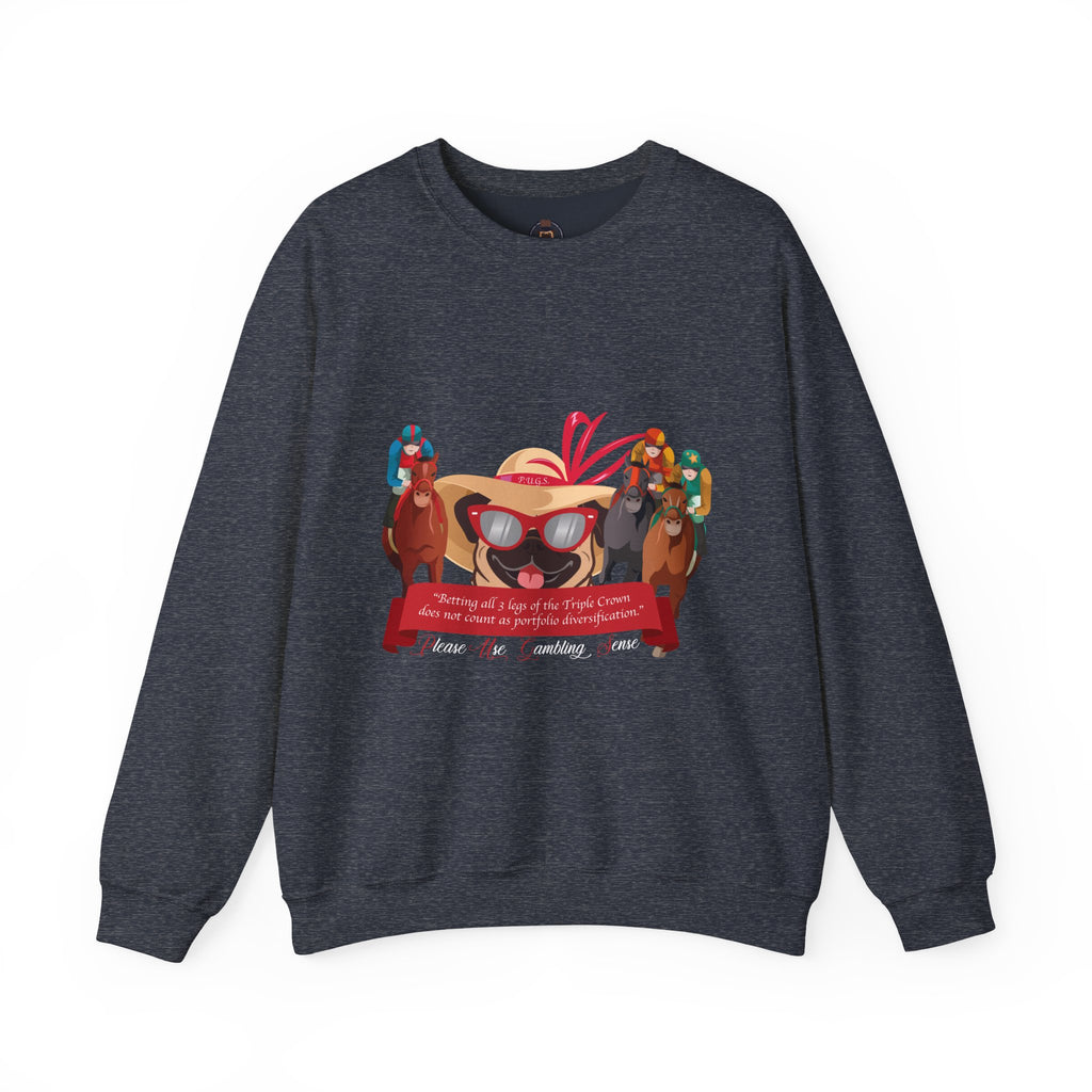 funny horse racing sweatshirt by P.U.G.S. Apparel