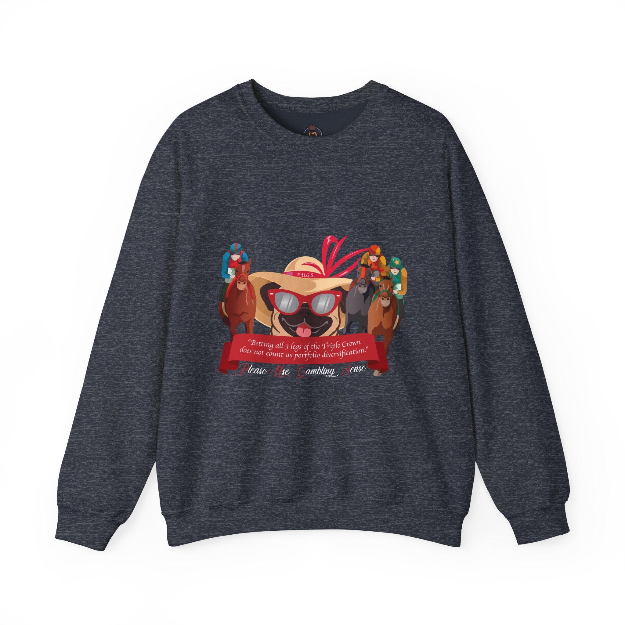 funny horse racing sweatshirt by P.U.G.S. Apparel