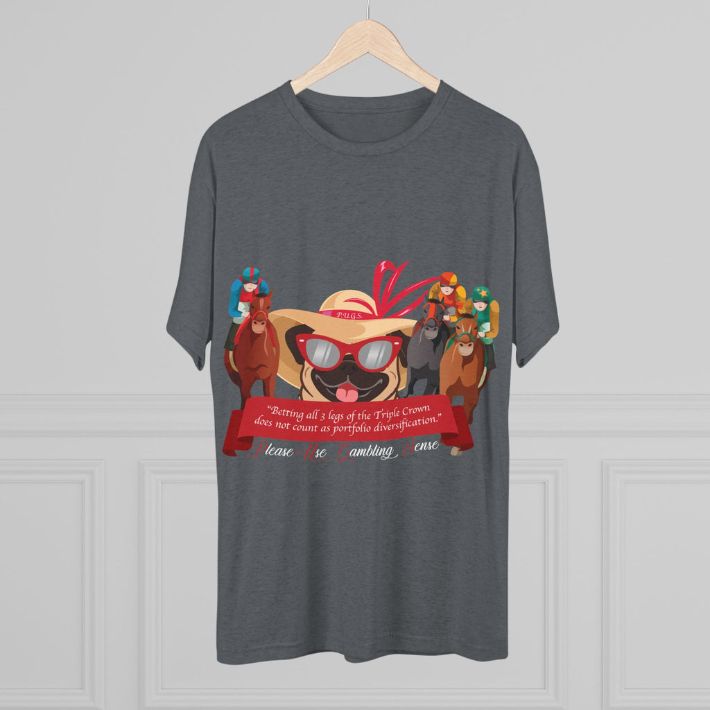 Horse Racing “Betting” Unisex Graphic Tee by P.U.G.S. Apparel, Dark Colors