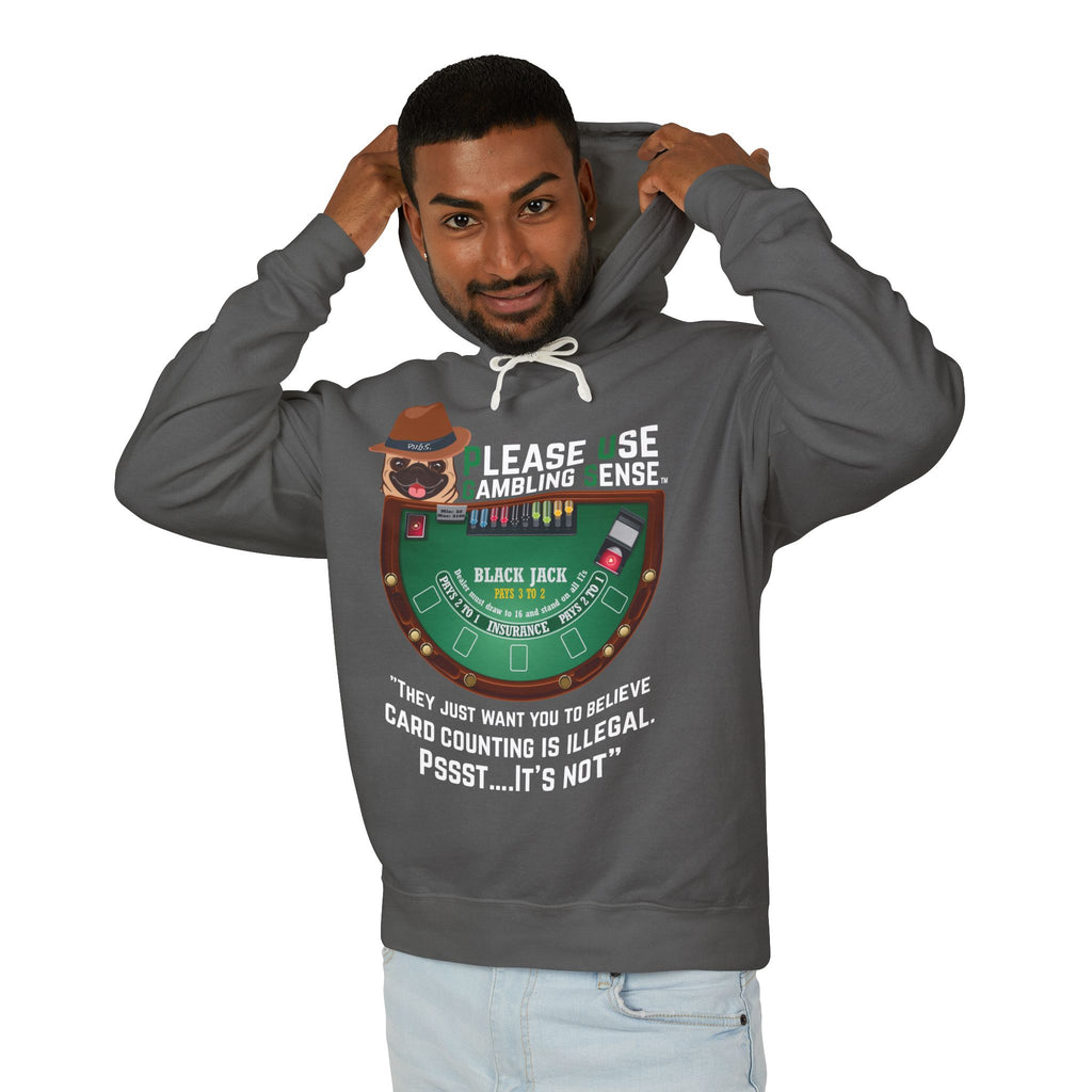 Funny blackjack graphic hoodie by P.U.G.S. apparel